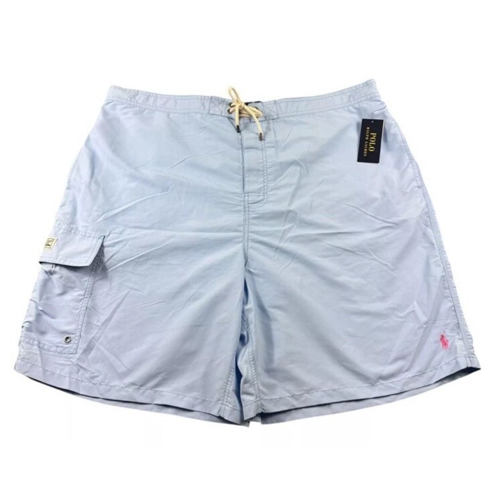 Polo‎ Ralph Lauren Light Blue Nylon Mesh Lined Mens Swimtrunk Size 2XLB NWT
